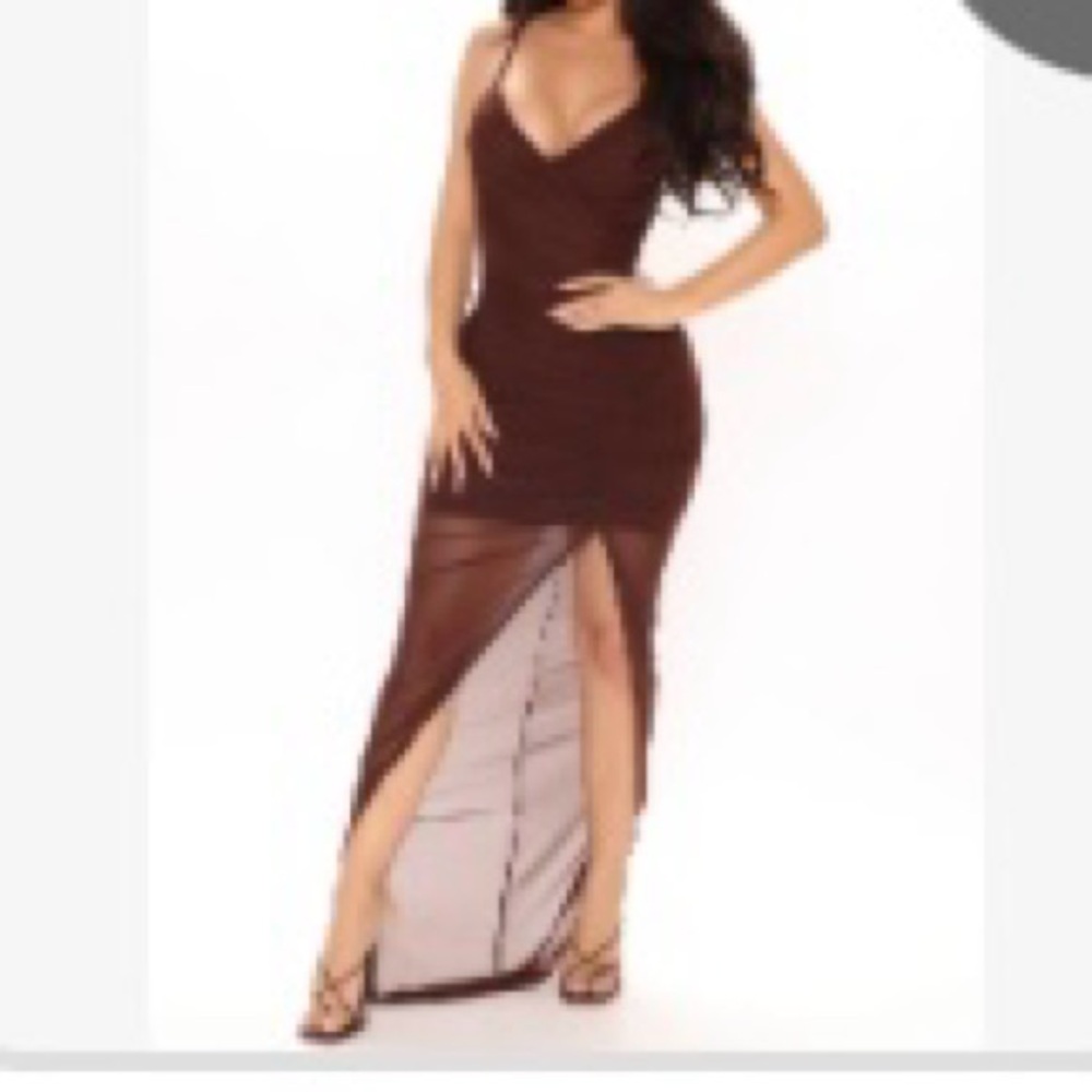 BROWN mesh body con